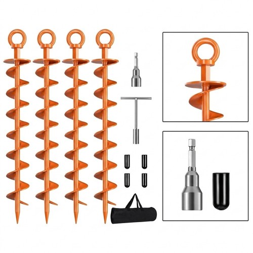 4pc ground anchor screws - ground,