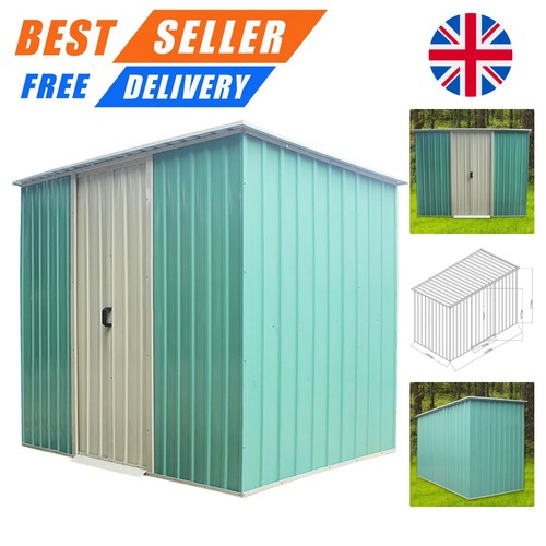 8x4ft metal garden shed with - garden,