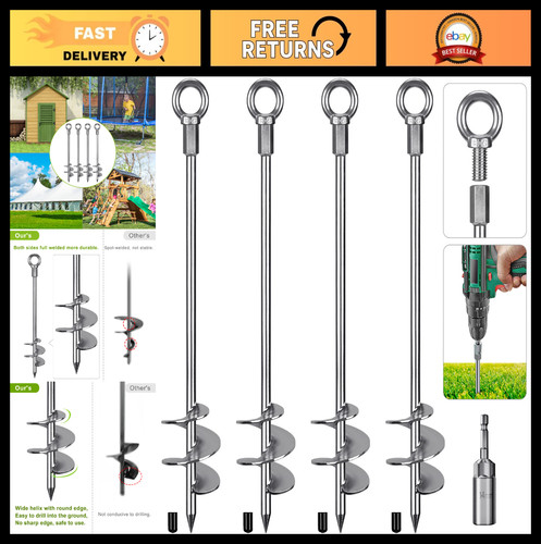 Welded ground screw - welded,
