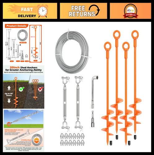 Heavy duty ground anchors - 30",