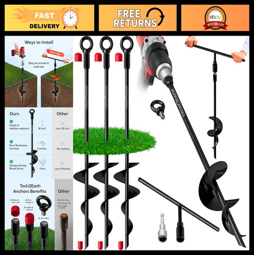 Heavy duty ground anchor kit - anchor,